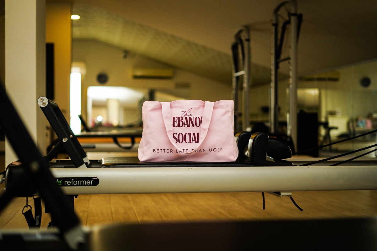 'Better Late Than Ugly' Tote - Baby Pink