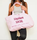 'Better Late Than Ugly' Tote - Baby Pink