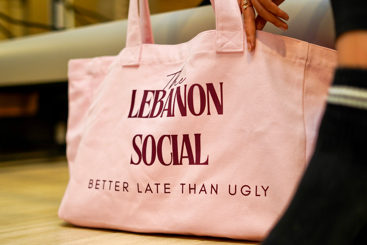'Better Late Than Ugly' Tote - Baby Pink